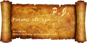 Pataky Júlia névjegykártya