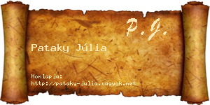 Pataky Júlia névjegykártya